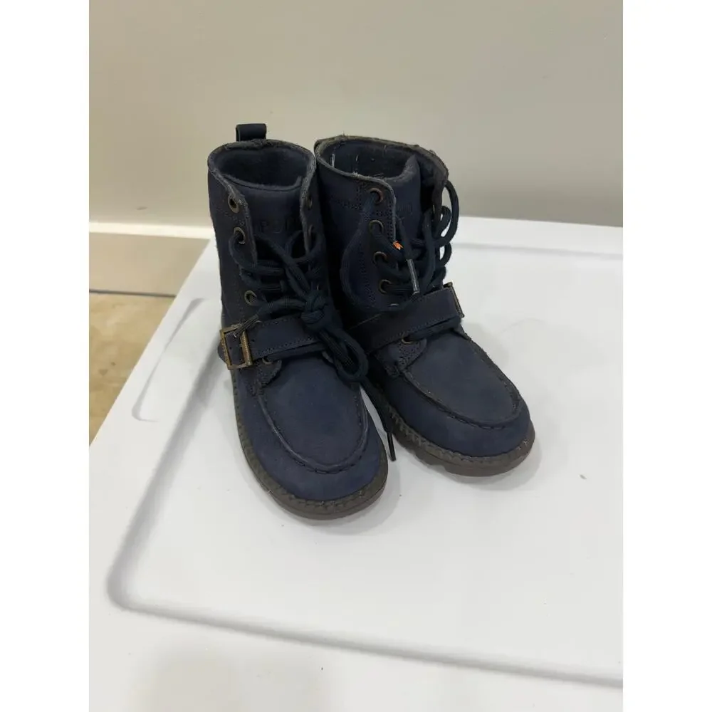 Polo Ralph Lauren Ranger HI II Mallet Bear Boots Blue Leather Size 11